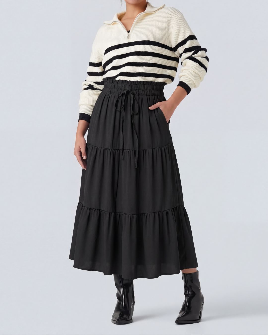 Aven Layered Pleated Skirt